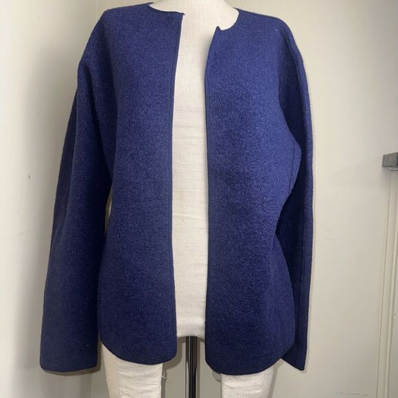 Willi Smith Women’s CARDIGAN Purple Open Front Jacket Sweater Size Large EUC - Picture 1 of 8